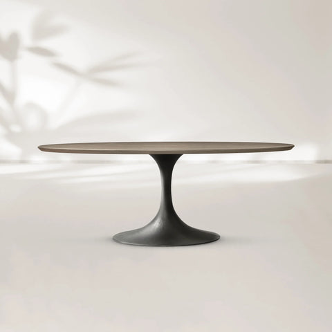 AVRA Oval Wood Dining Table with Oval Base