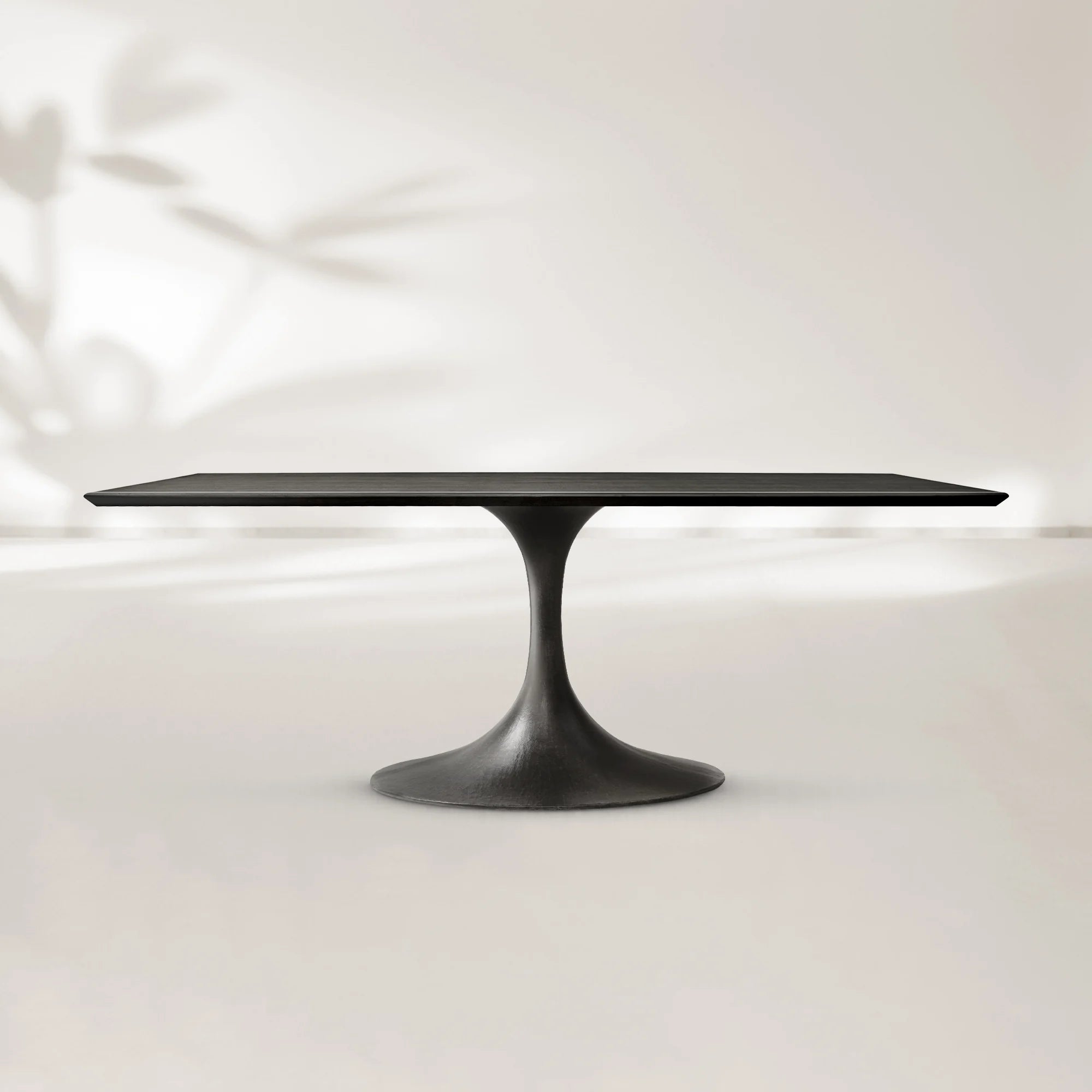 AVRA Rectangular Wood Dining Table with Oval Base