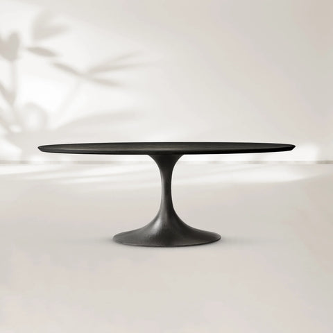 AVRA Oval Wood Dining Table with Oval Base