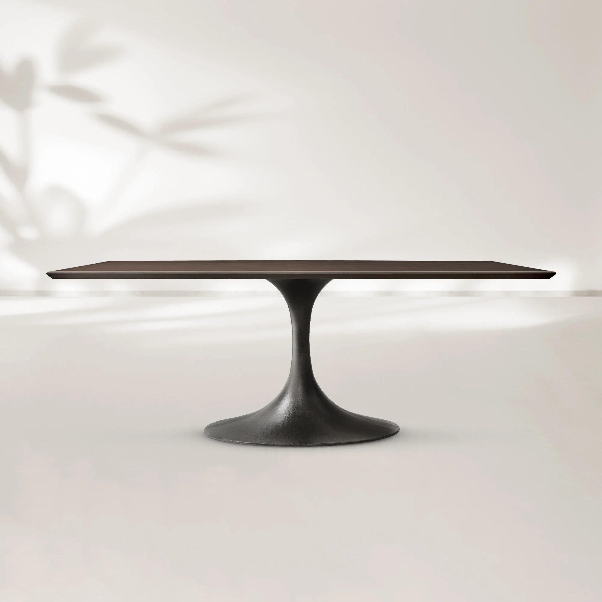 AVRA Rectangular Wood Dining Table with Oval Base