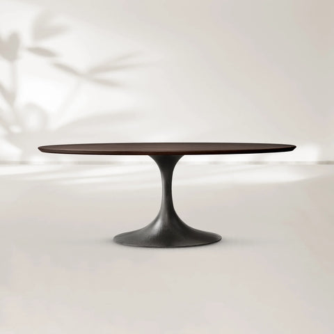 AVRA Oval Wood Dining Table with Oval Base