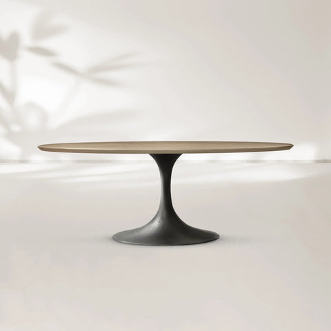 AVRA Oval Wood Dining Table with Oval Base