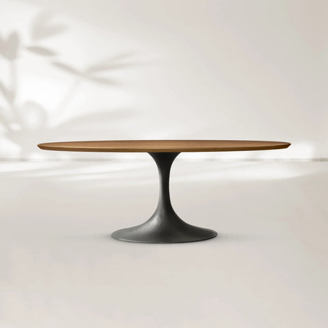 AVRA Oval Wood Dining Table with Oval Base