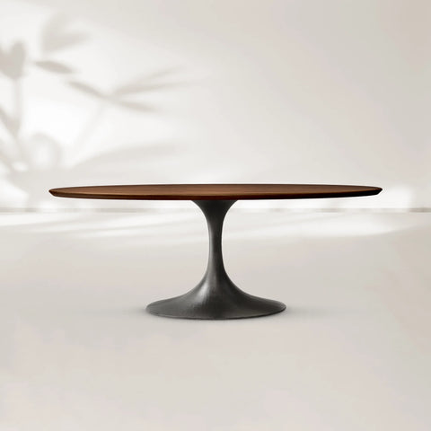 AVRA Oval Wood Dining Table with Oval Base