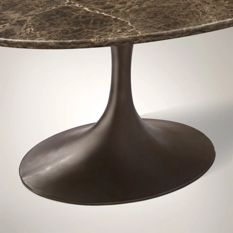 AVRA Oval Stone Dining Table with Oval Base