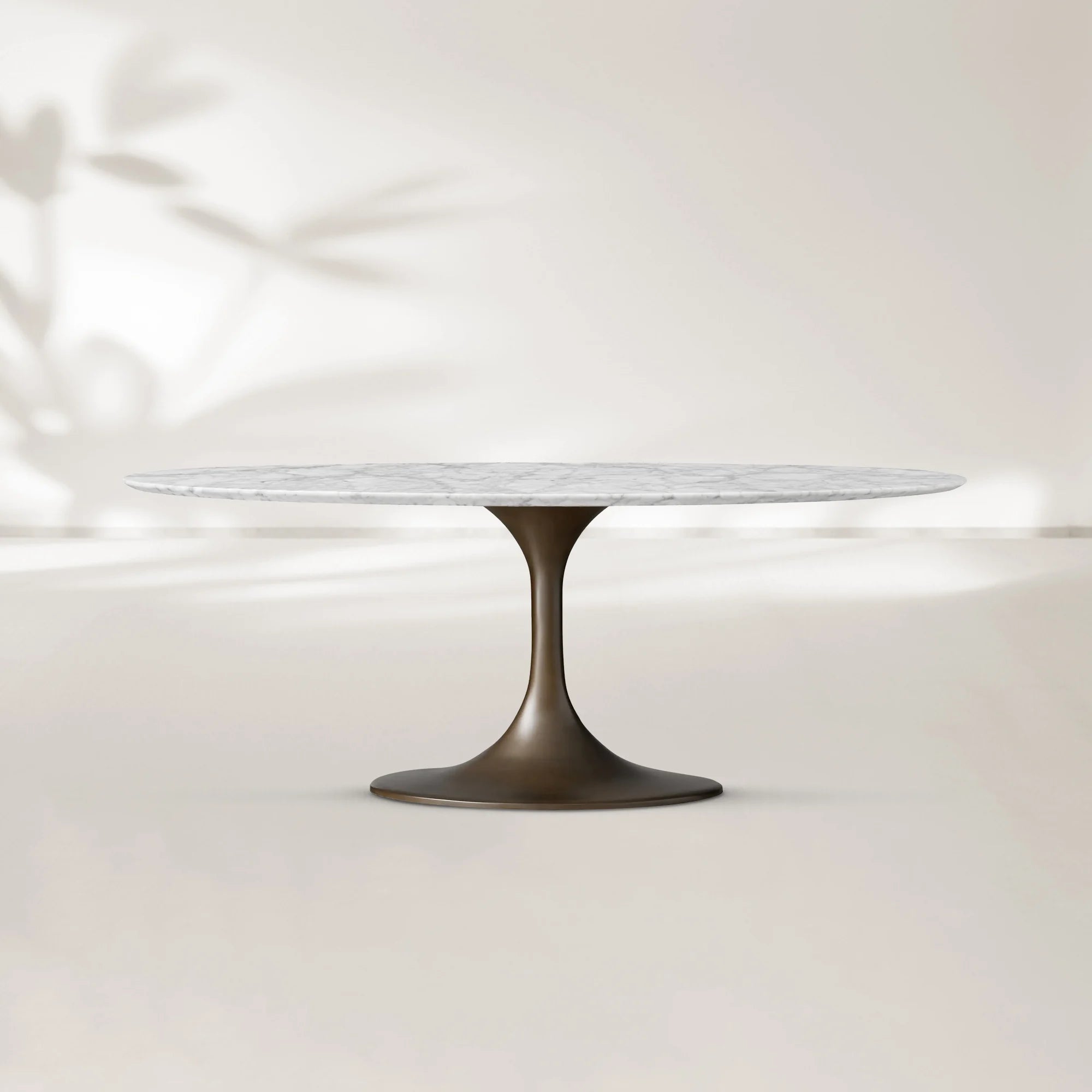 AVRA Oval Stone Dining Table with Oval Base