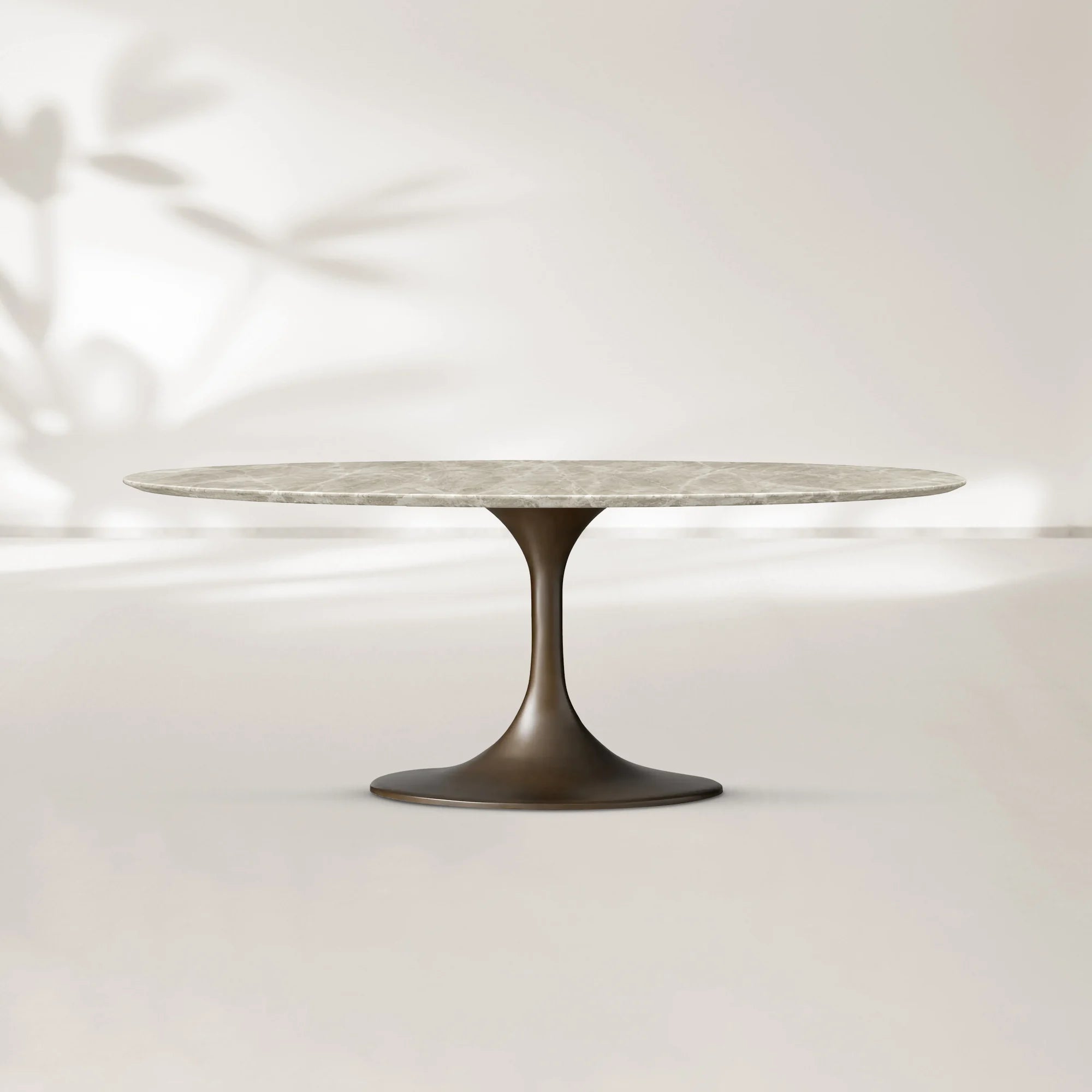 AVRA Oval Stone Dining Table with Oval Base