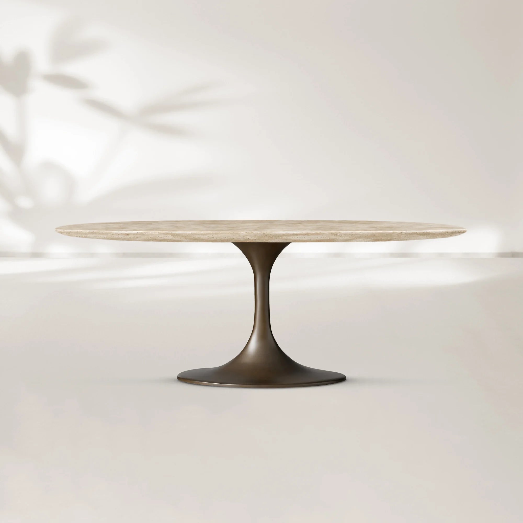 AVRA Oval Stone Dining Table with Oval Base