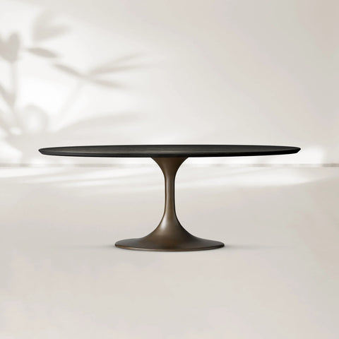 AVRA Oval Wood Dining Table with Oval Base