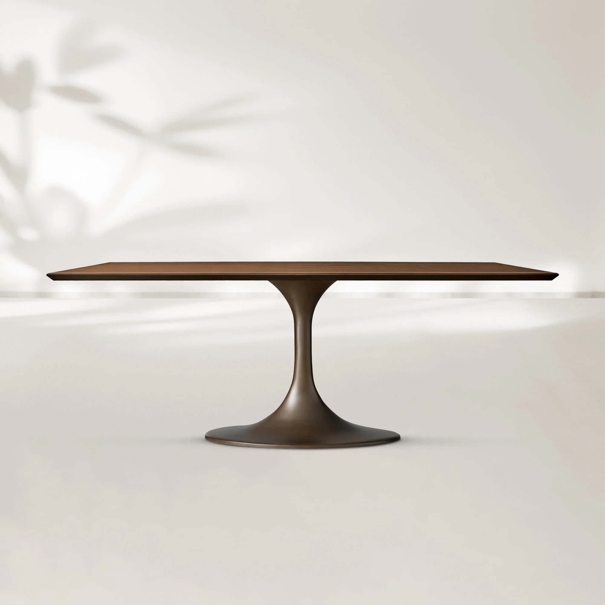 AVRA Rectangular Wood Dining Table with Oval Base