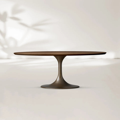 AVRA Oval Wood Dining Table with Oval Base