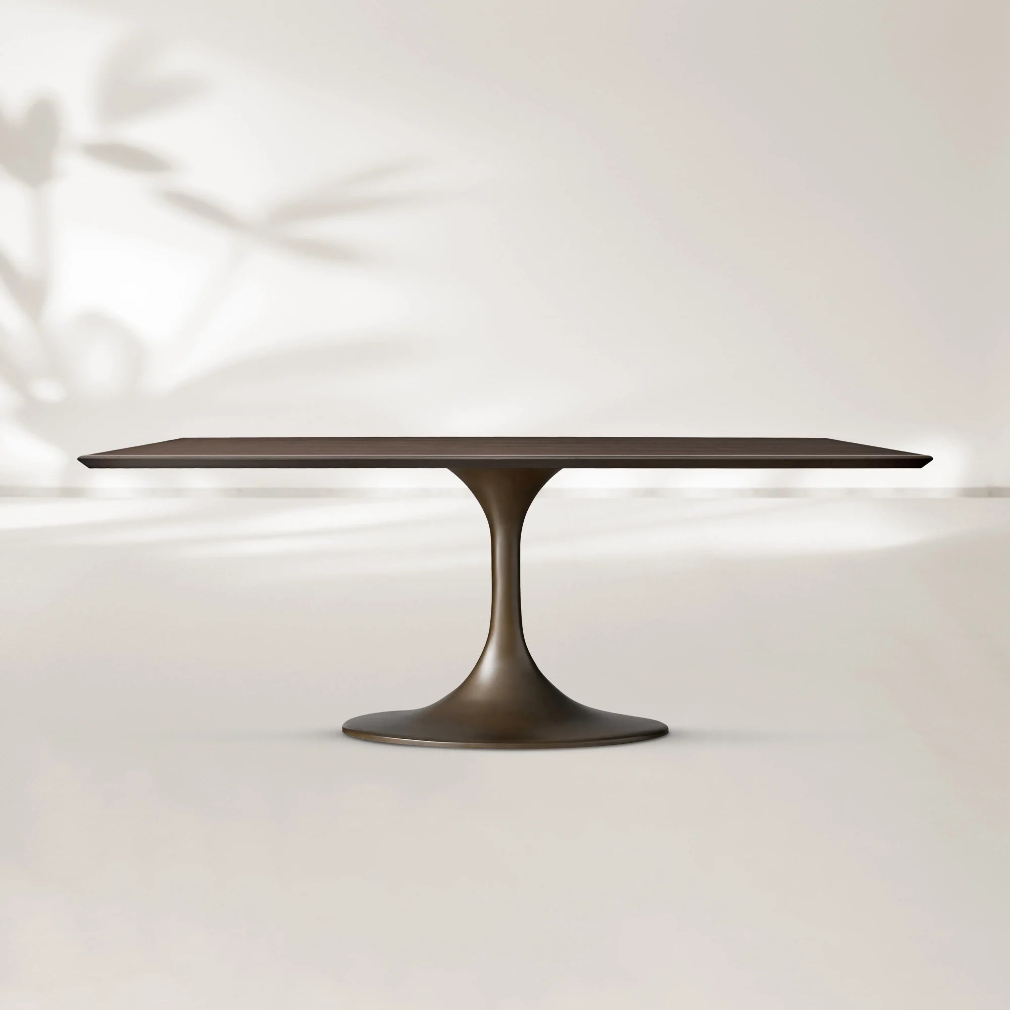AVRA Rectangular Wood Dining Table with Oval Base