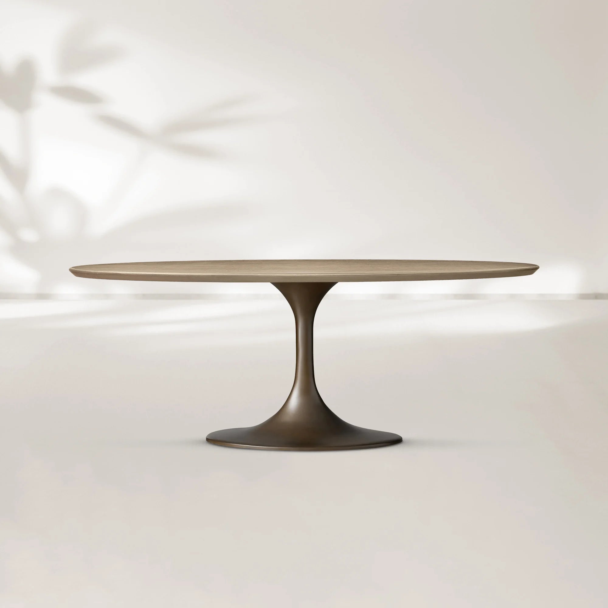 AVRA Oval Wood Dining Table with Oval Base