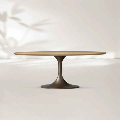AVRA Oval Wood Dining Table with Oval Base