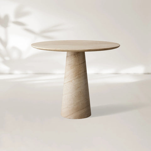 Hemmings Bistro Table Solid Stone Round Modern Minimalist Dining