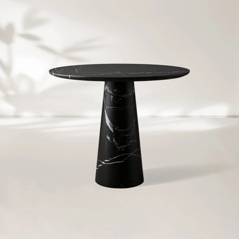 Hemmings Bistro Table Solid Stone Round Modern Minimalist Dining