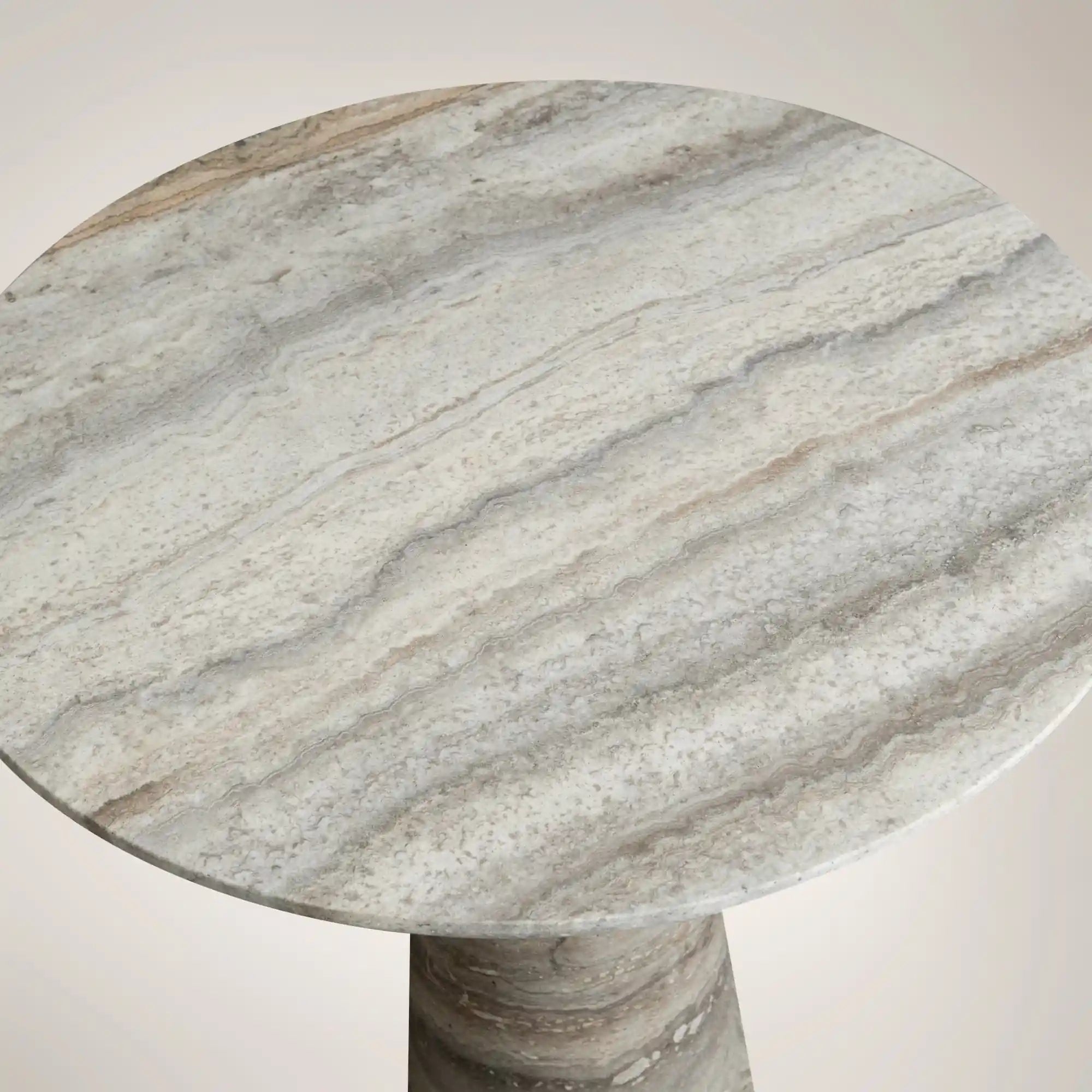 Hemmings Bistro Table Solid Stone Round Modern Minimalist Dining