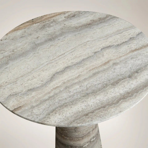 Hemmings Bistro Table Solid Stone Round Modern Minimalist Dining