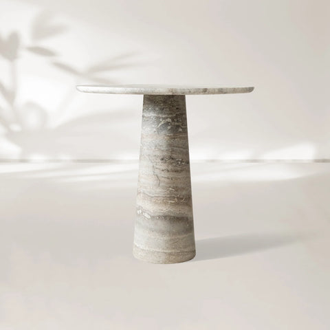 Hemmings Bistro Table Solid Stone Round Modern Minimalist Dining