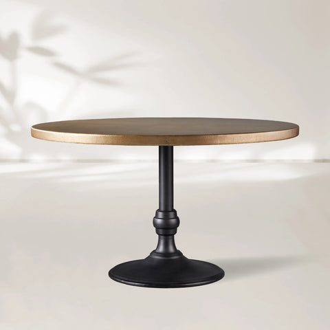 Wade Round Recycled Metal Bistro Table with Cast Iron Base