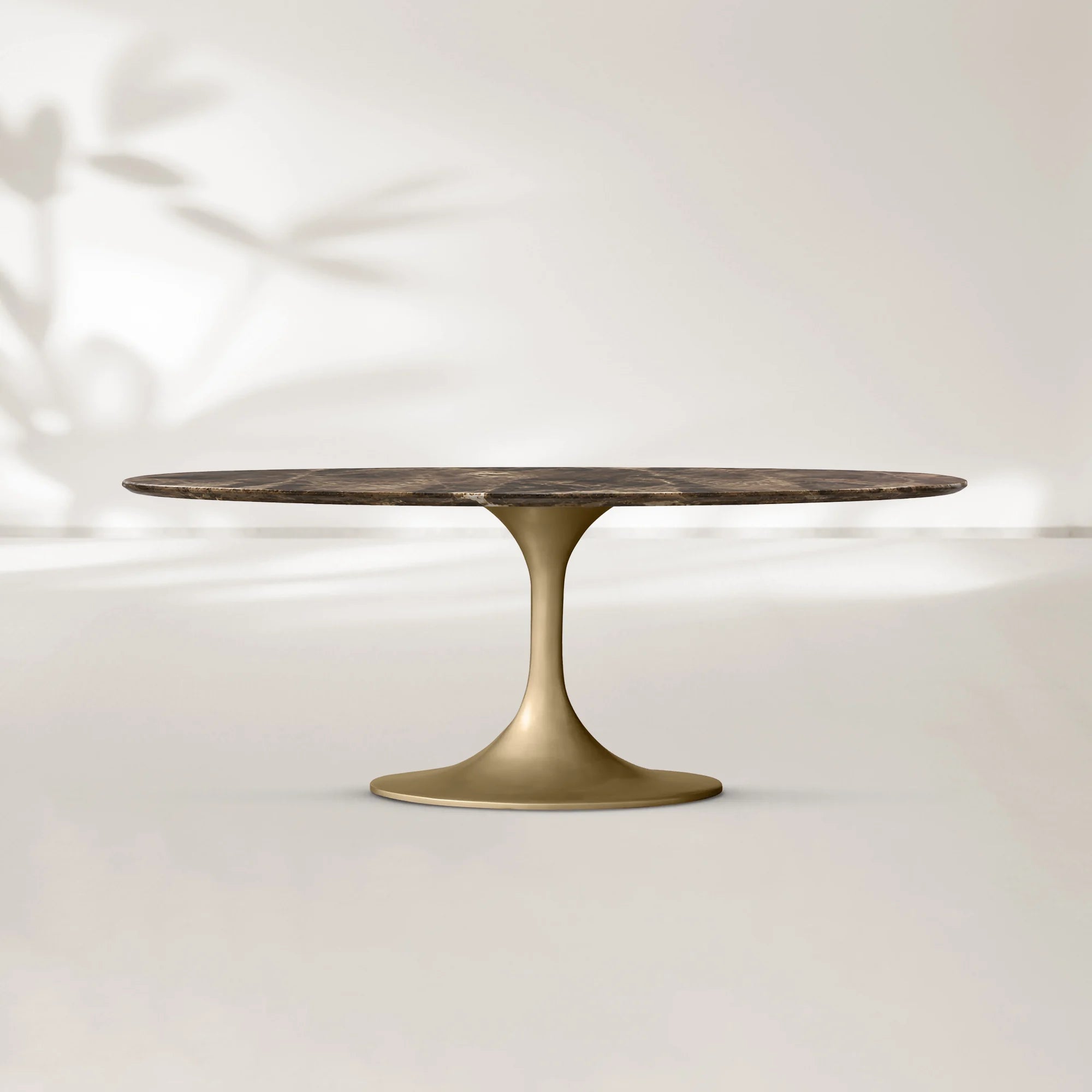 AVRA Oval Stone Dining Table with Oval Base