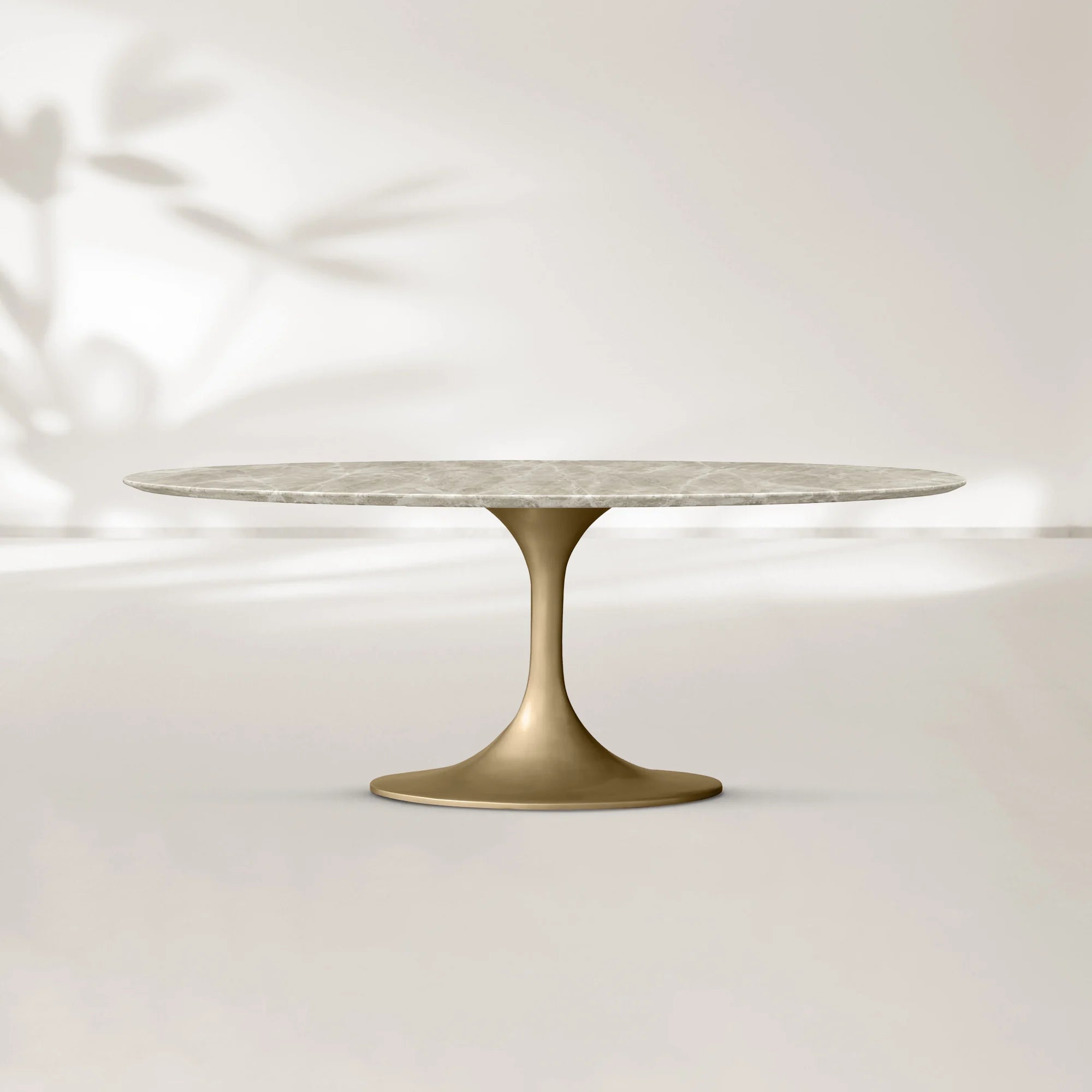 AVRA Oval Stone Dining Table with Oval Base
