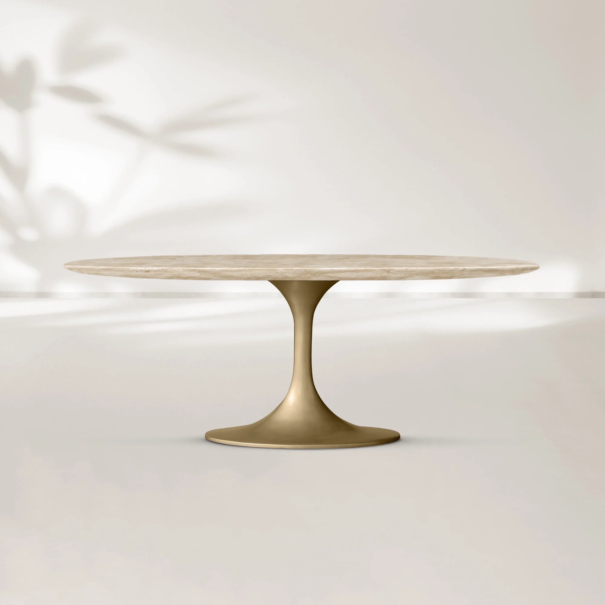AVRA Oval Stone Dining Table with Oval Base