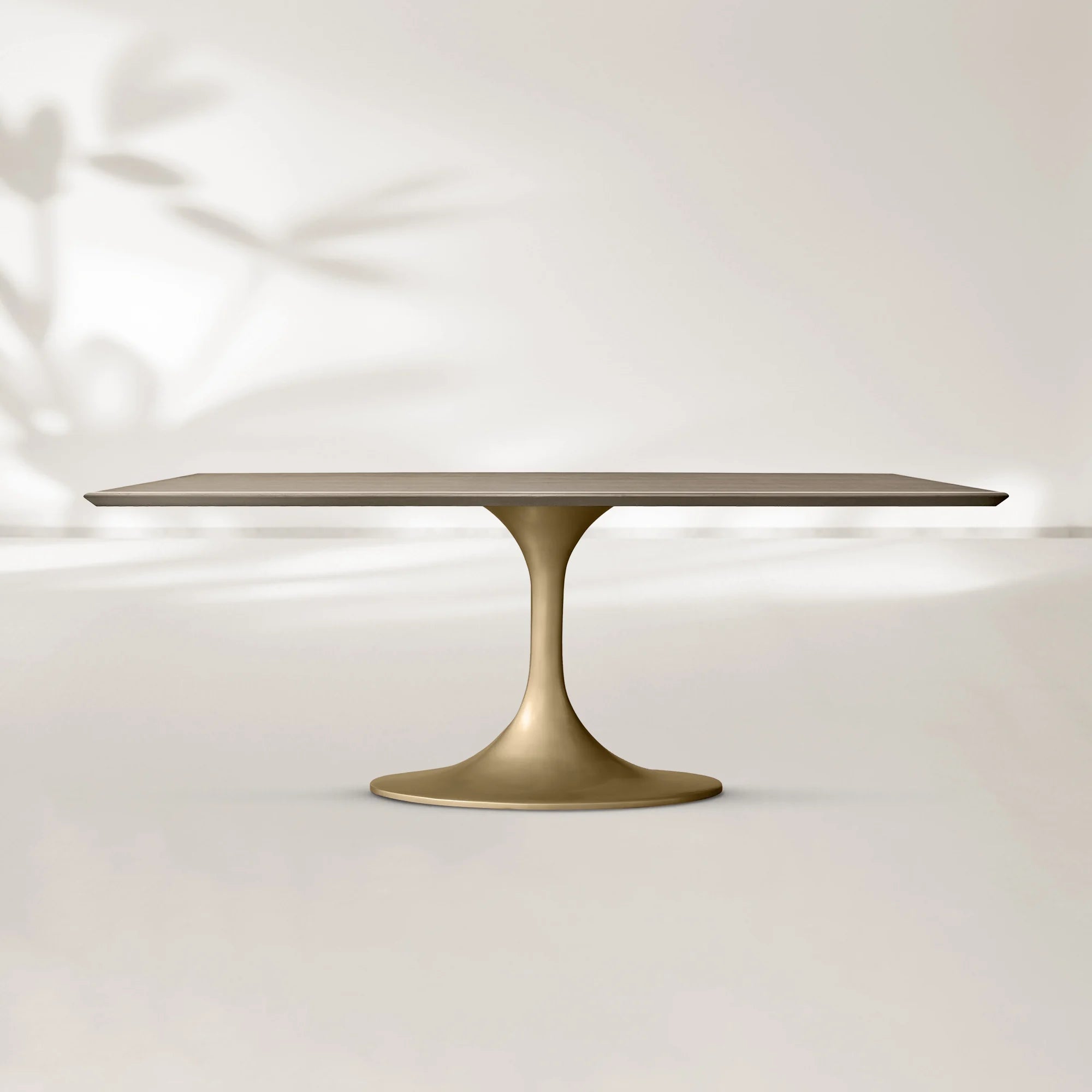AVRA Rectangular Wood Dining Table with Oval Base