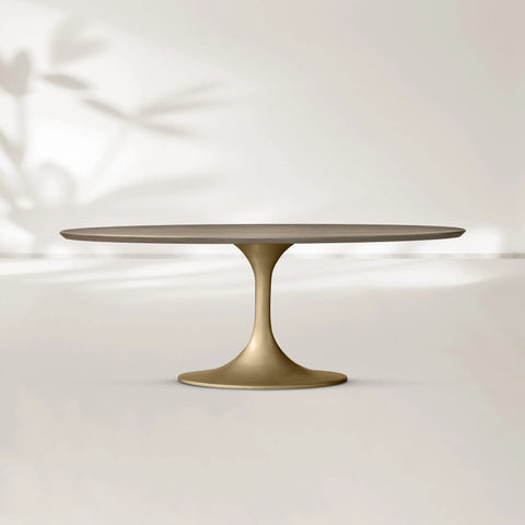 AVRA Oval Wood Dining Table with Oval Base