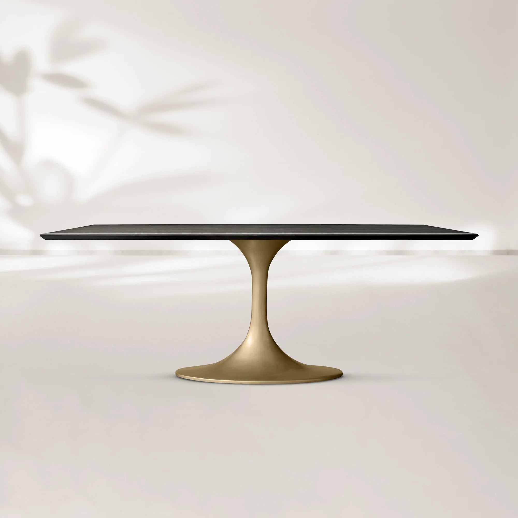 AVRA Rectangular Wood Dining Table with Oval Base