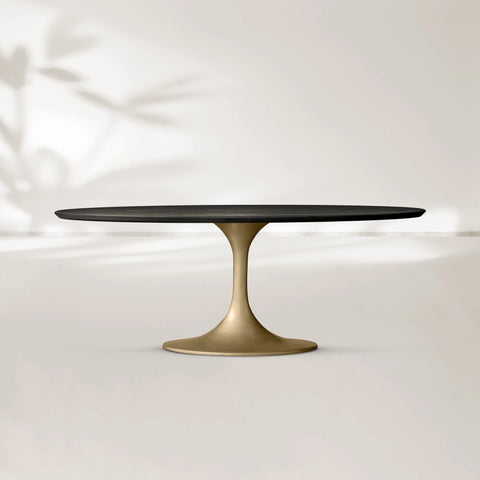 AVRA Oval Wood Dining Table with Oval Base