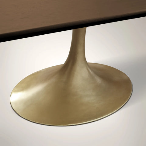 AVRA Rectangular Wood Dining Table with Oval Base