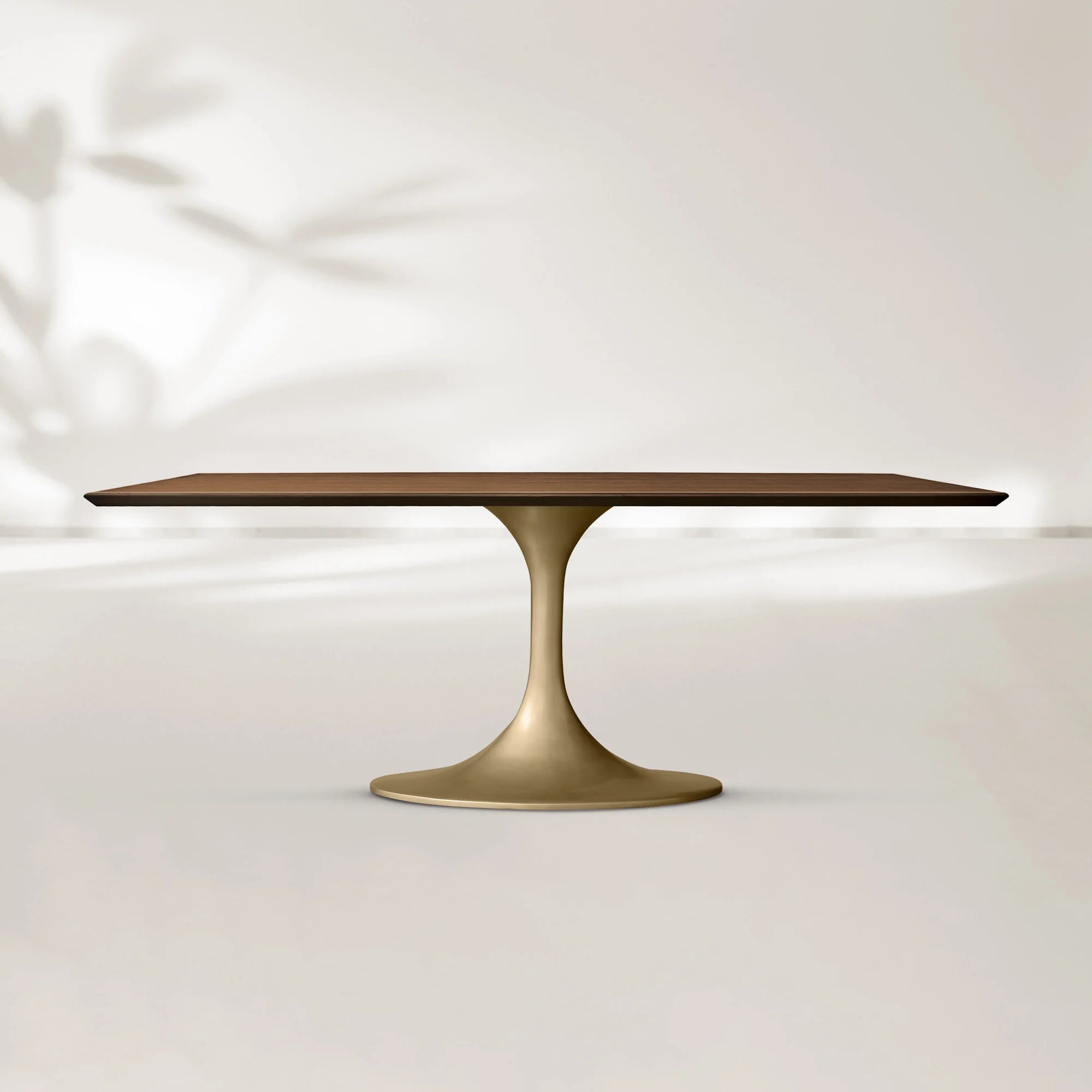 AVRA Rectangular Wood Dining Table with Oval Base