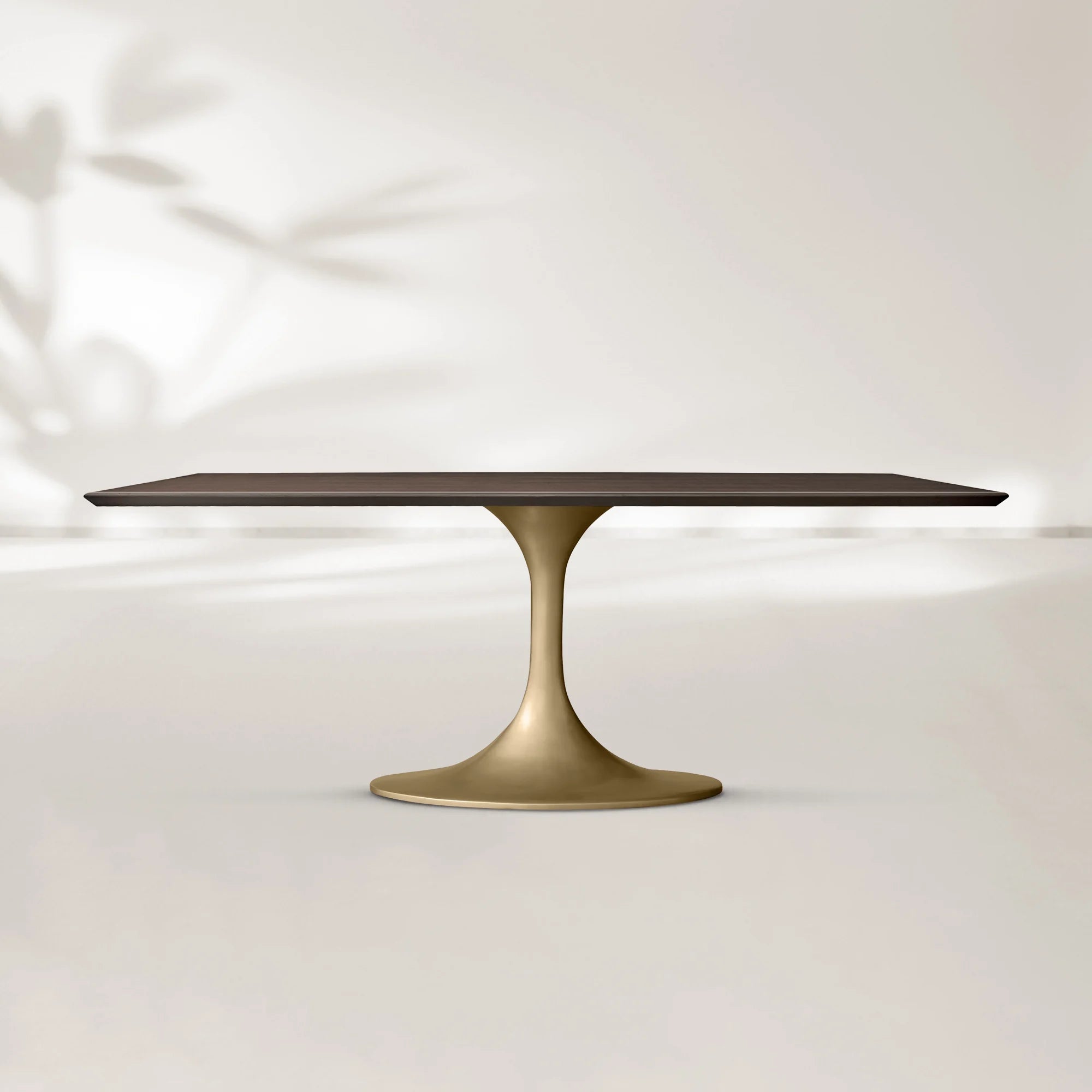 AVRA Rectangular Wood Dining Table with Oval Base