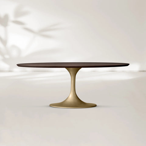 AVRA Oval Wood Dining Table with Oval Base