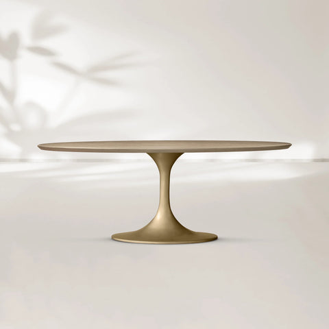 AVRA Oval Wood Dining Table with Oval Base