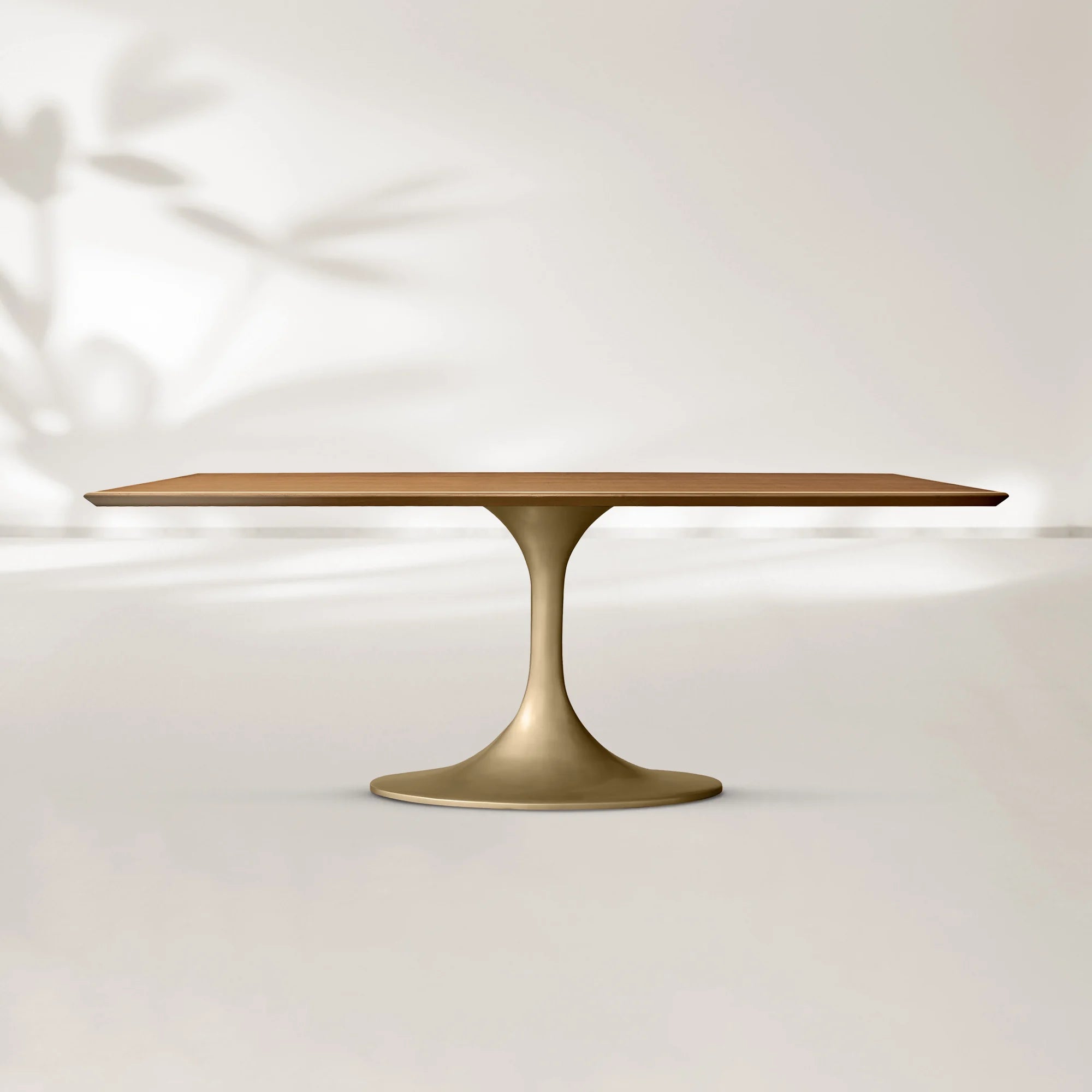 AVRA Rectangular Wood Dining Table with Oval Base