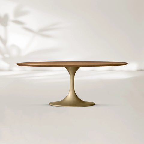 AVRA Oval Wood Dining Table with Oval Base