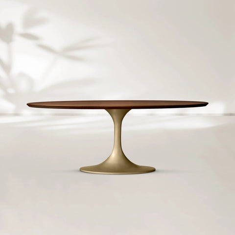 AVRA Oval Wood Dining Table with Oval Base