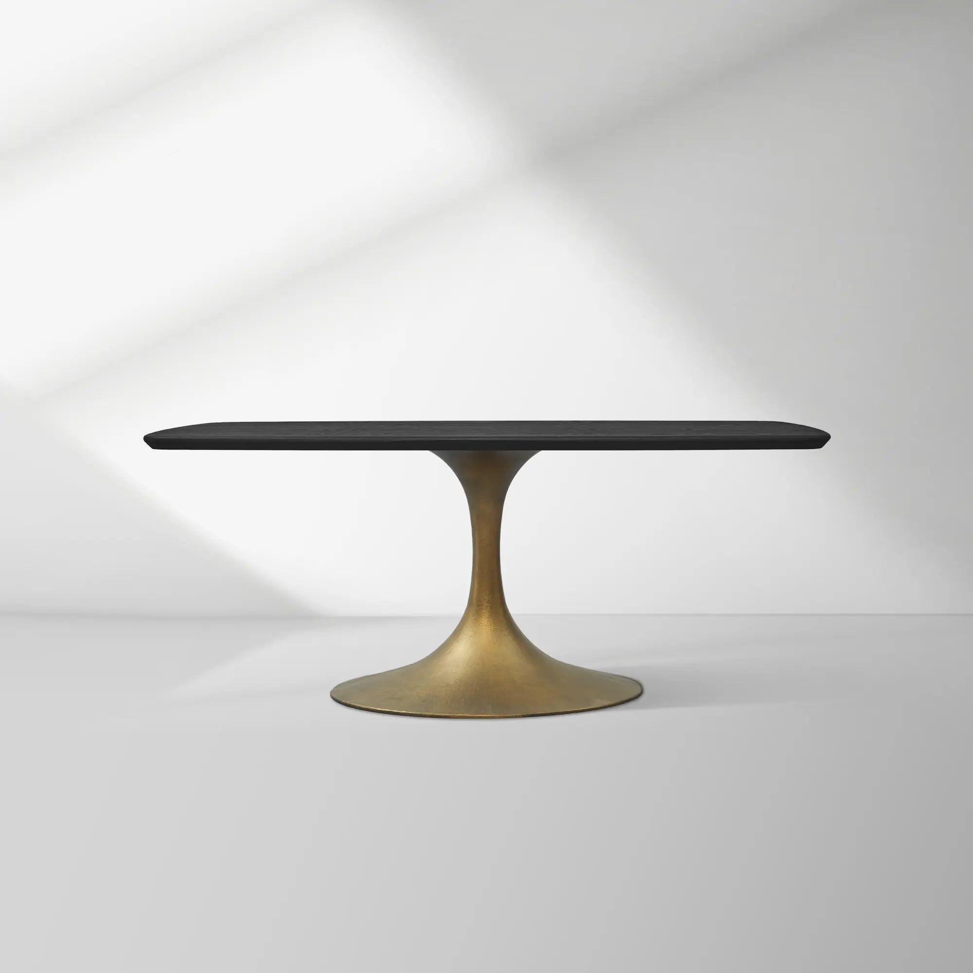 Aero Saint Germain Solid Oak Top Dining Table Tulip Rectangular Dining Table with Launette Base