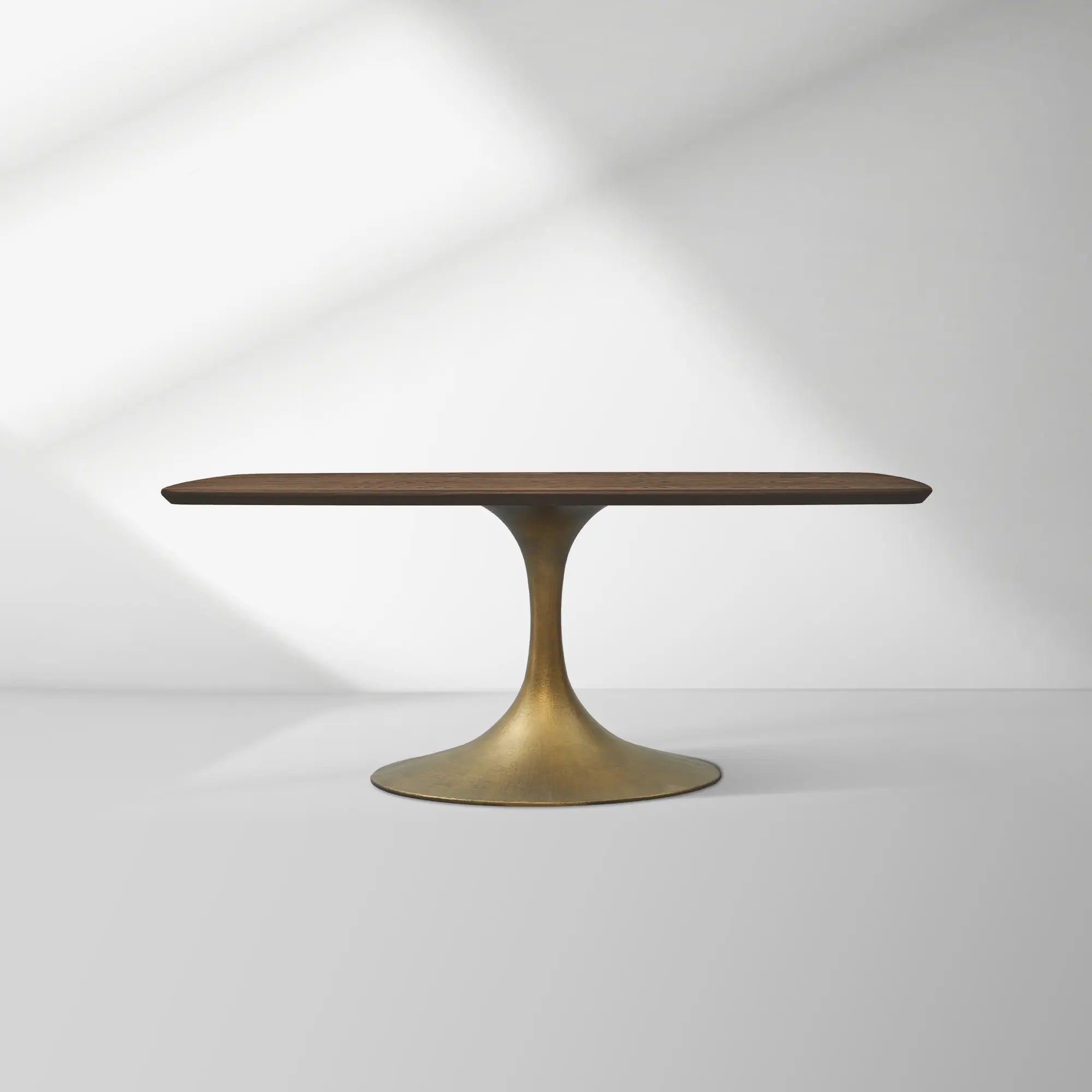 Aero Saint Germain Solid Oak Top Dining Table Tulip Rectangular Dining Table with Launette Base