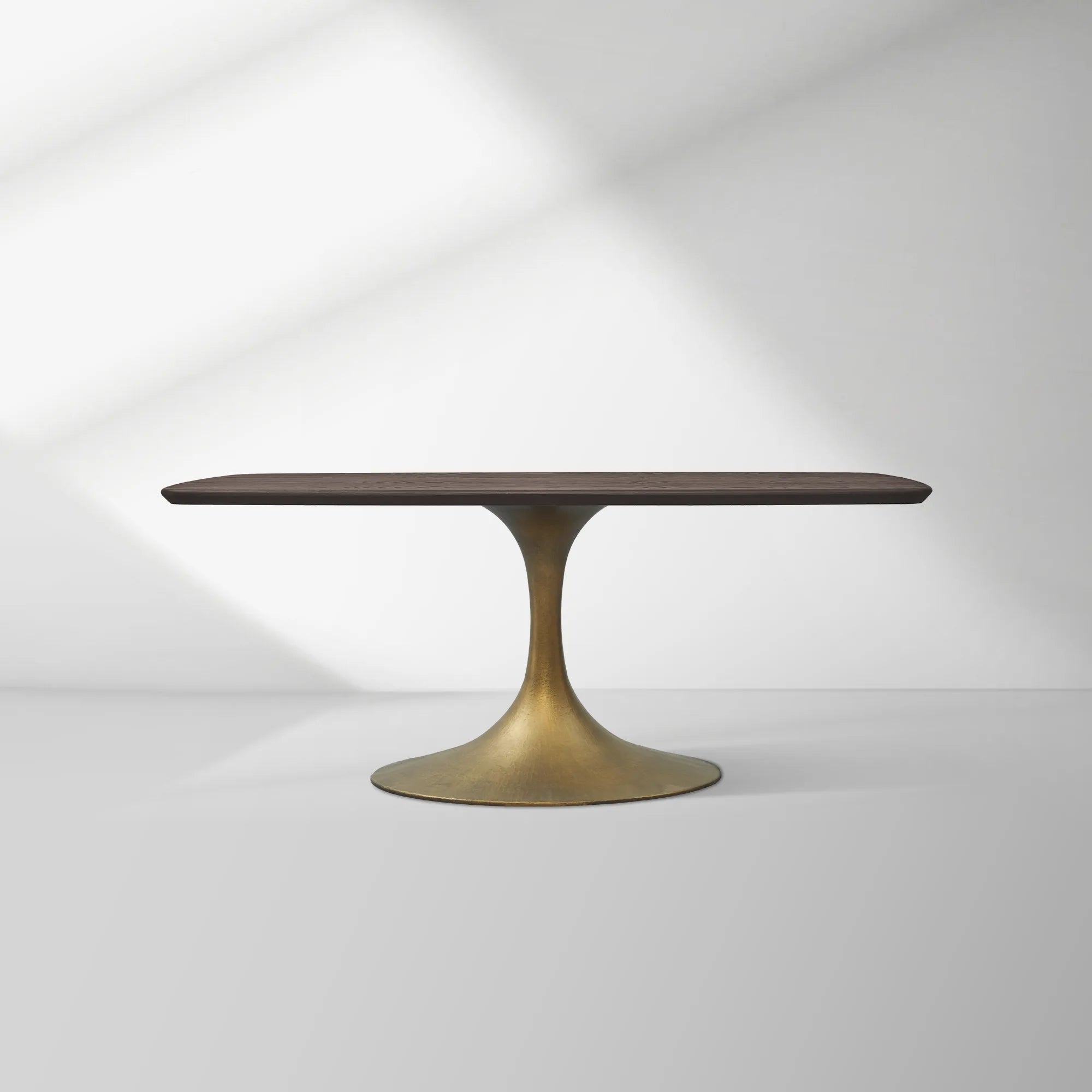 Aero Saint Germain Solid Oak Top Dining Table Tulip Rectangular Dining Table with Launette Base