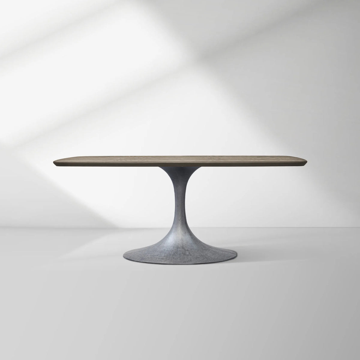 Aero Solid Oak Top Dining Table Tulip Rectangular Dining Table with Launette Base