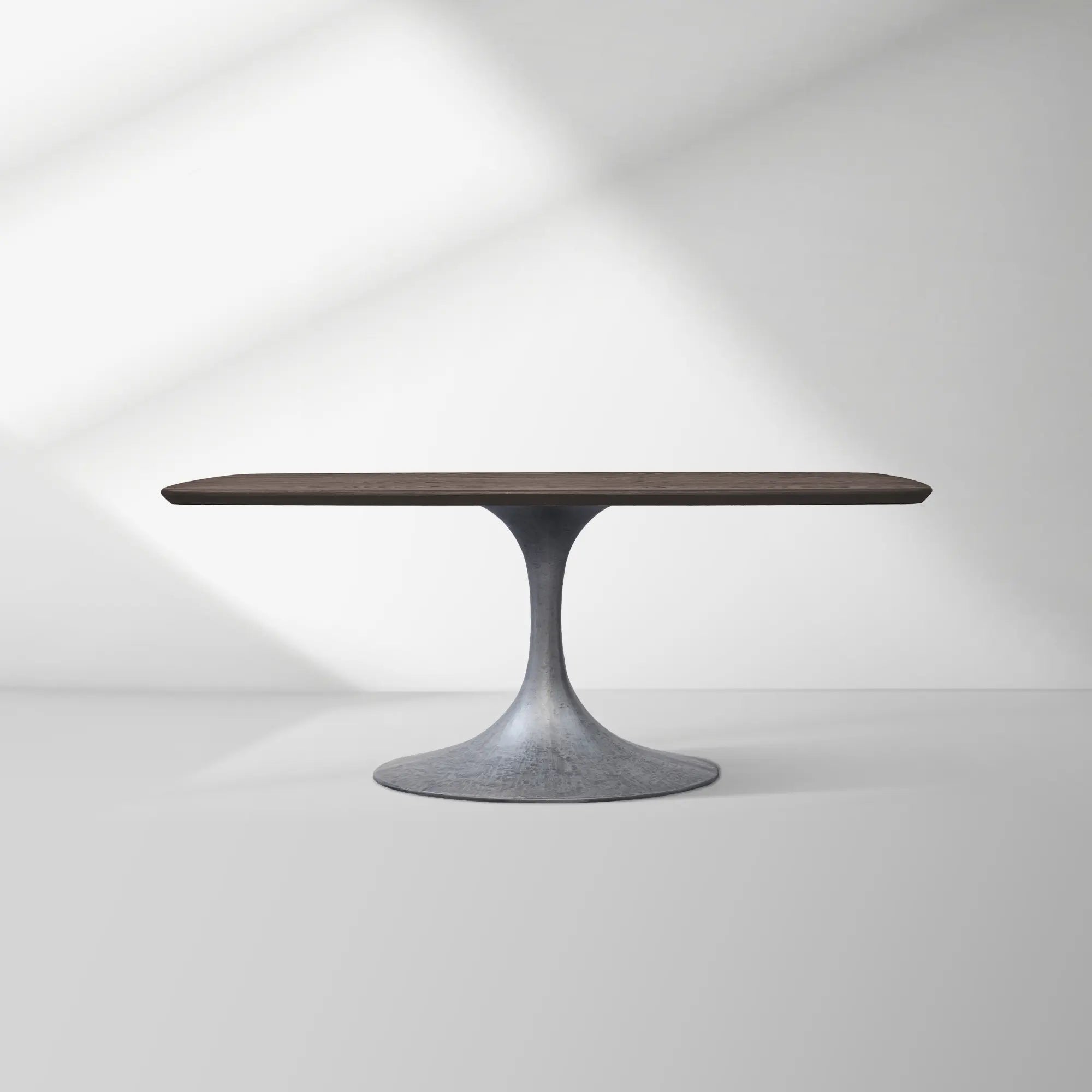 Aero Saint Germain Solid Oak Top Dining Table Tulip Rectangular Dining Table with Launette Base