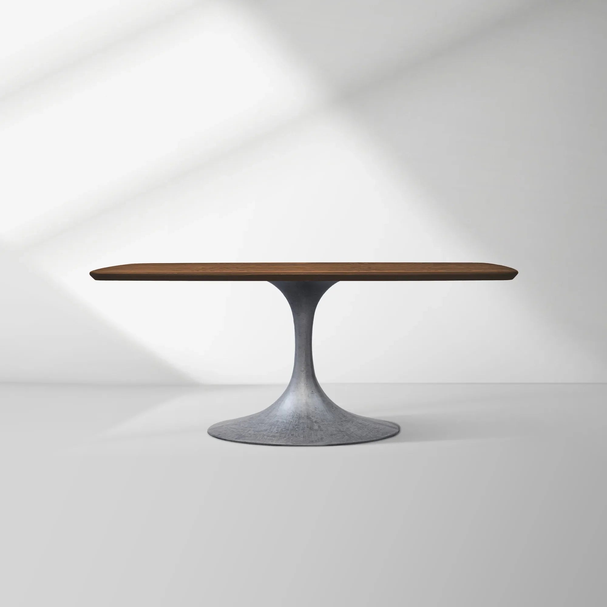 Aero Saint Germain Solid Oak Top Dining Table Tulip Rectangular Dining Table with Launette Base