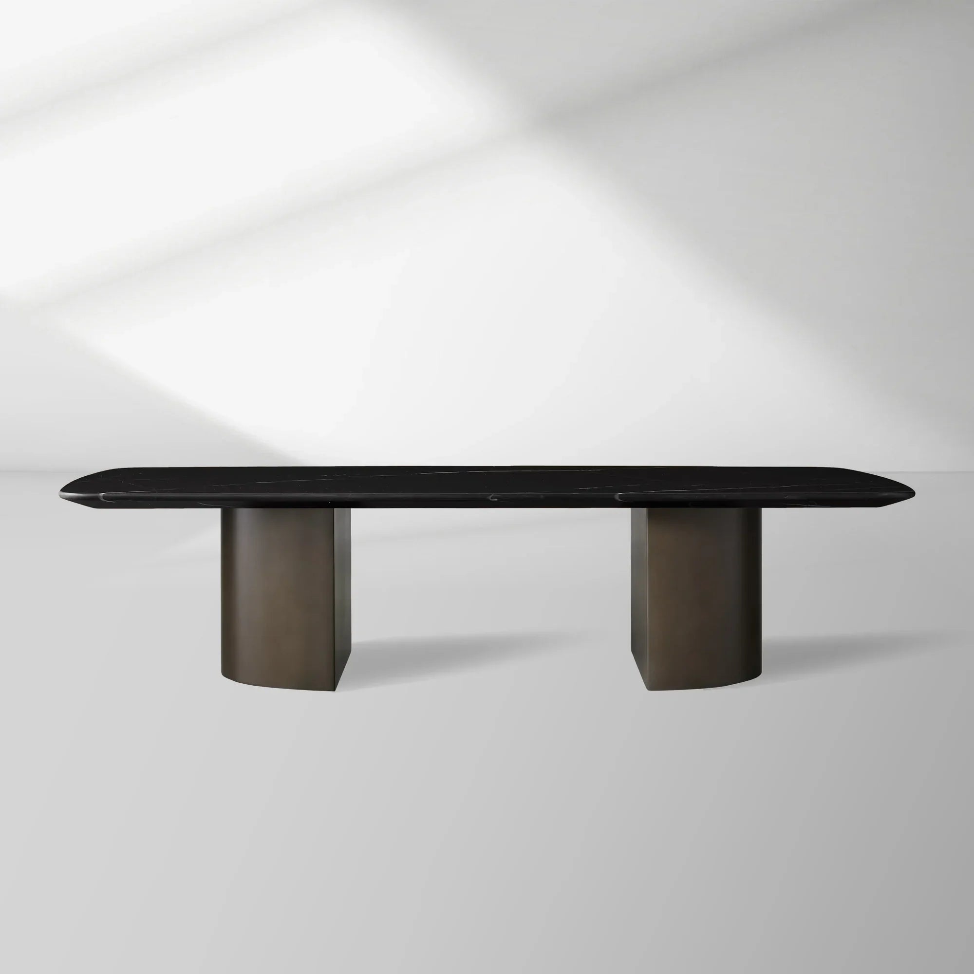 San Germani 72" Stone Coffee Table with Dauphine Metal Base