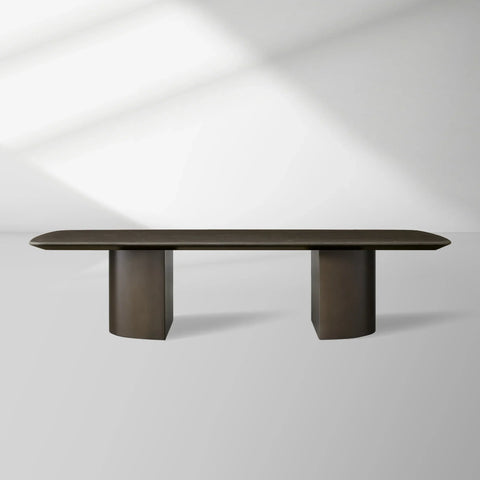 San Germani 72" Stone Coffee Table with Dauphine Metal Base