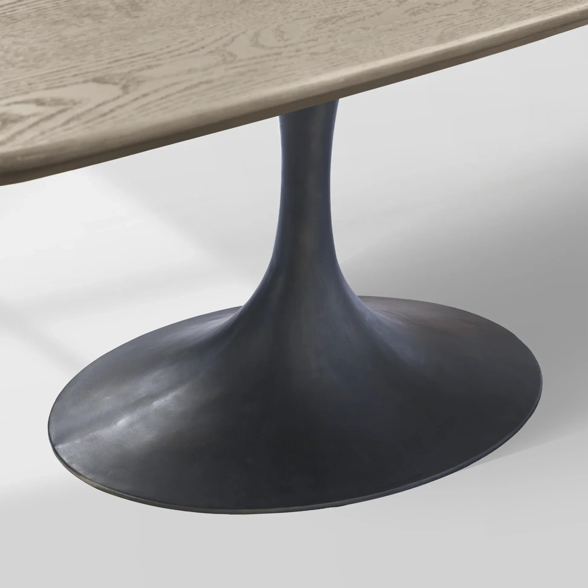 Aero Saint Germain Solid Oak Top Dining Table Tulip Rectangular Dining Table with Launette Base