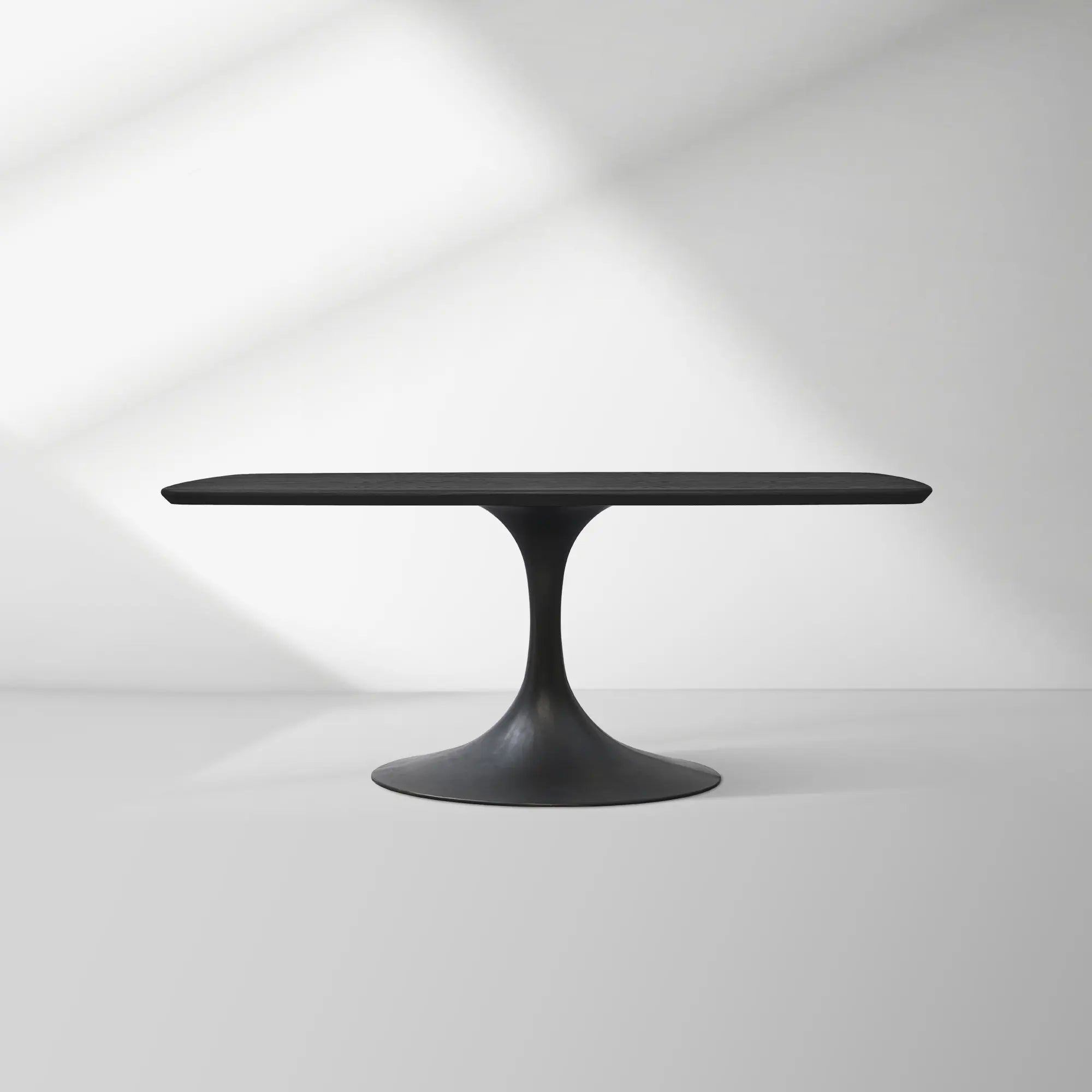 Aero Saint Germain Solid Oak Top Dining Table Tulip Rectangular Dining Table with Launette Base