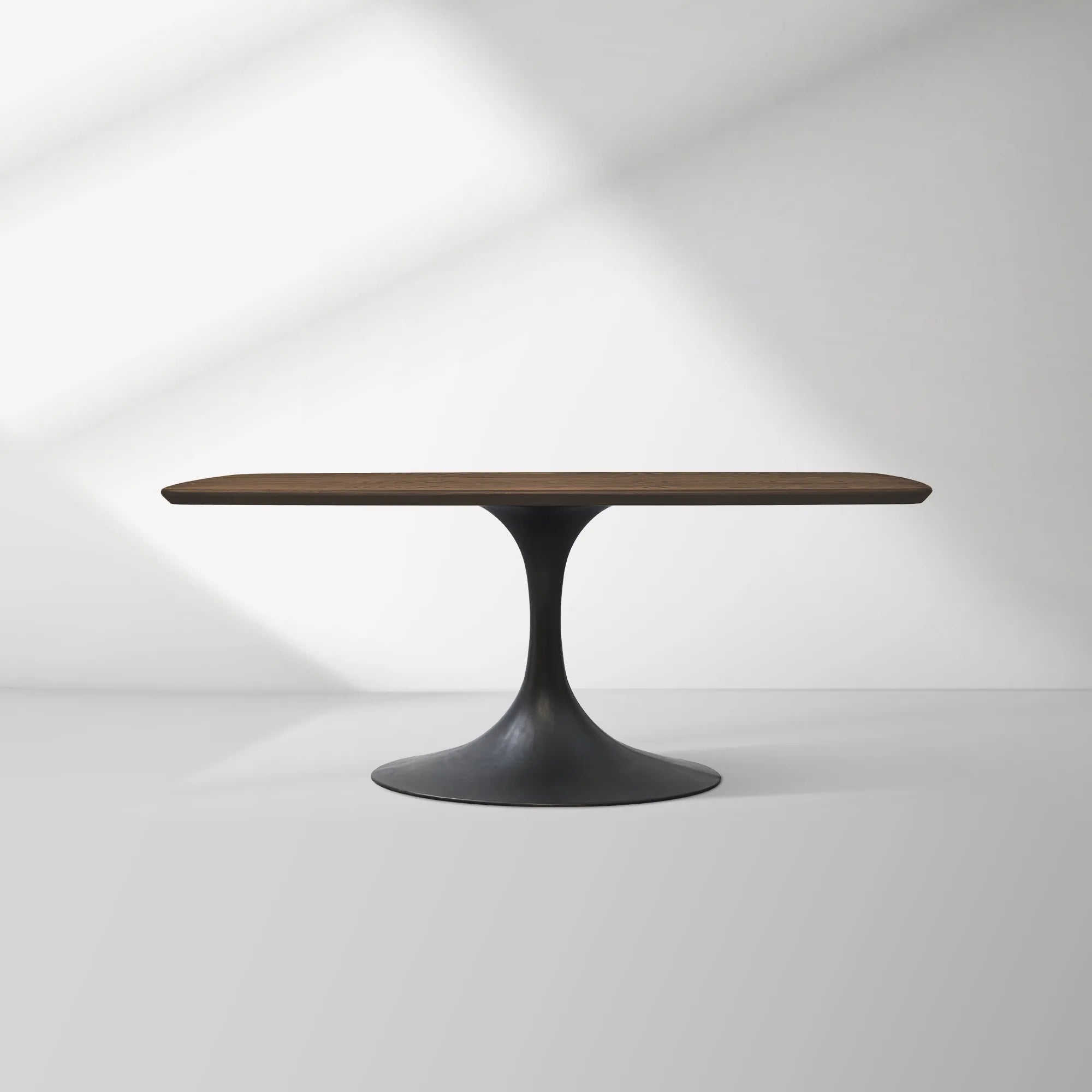 Aero Saint Germain Solid Oak Top Dining Table Tulip Rectangular Dining Table with Launette Base